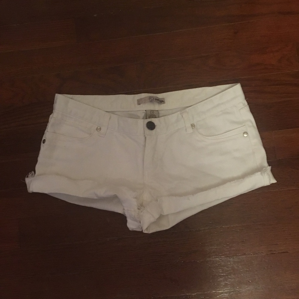 White cuffed shorts